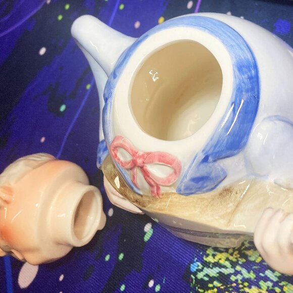 VINTAGE RARE RETRO 3D SCULPTED CERAMIC TEAPOT MANDOLIN GUITAR WHIMSICAL MUSICIAN - Picture 7 of 9